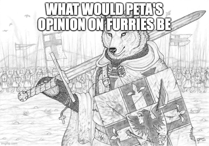 cuz theres a lot of evidence for both sides | WHAT WOULD PETA'S OPINION ON FURRIES BE | image tagged in fursader | made w/ Imgflip meme maker