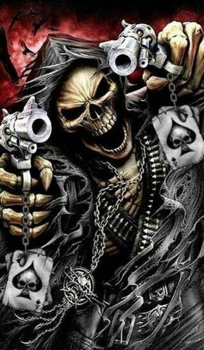 Grim reaper with guns Blank Meme Template