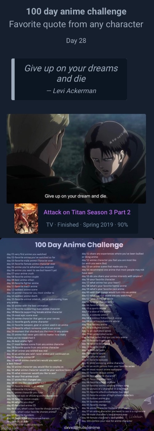 image tagged in 100 day anime challenge | made w/ Imgflip meme maker