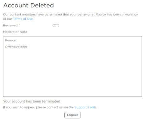 This is a real type of roblox account deletion - Imgflip