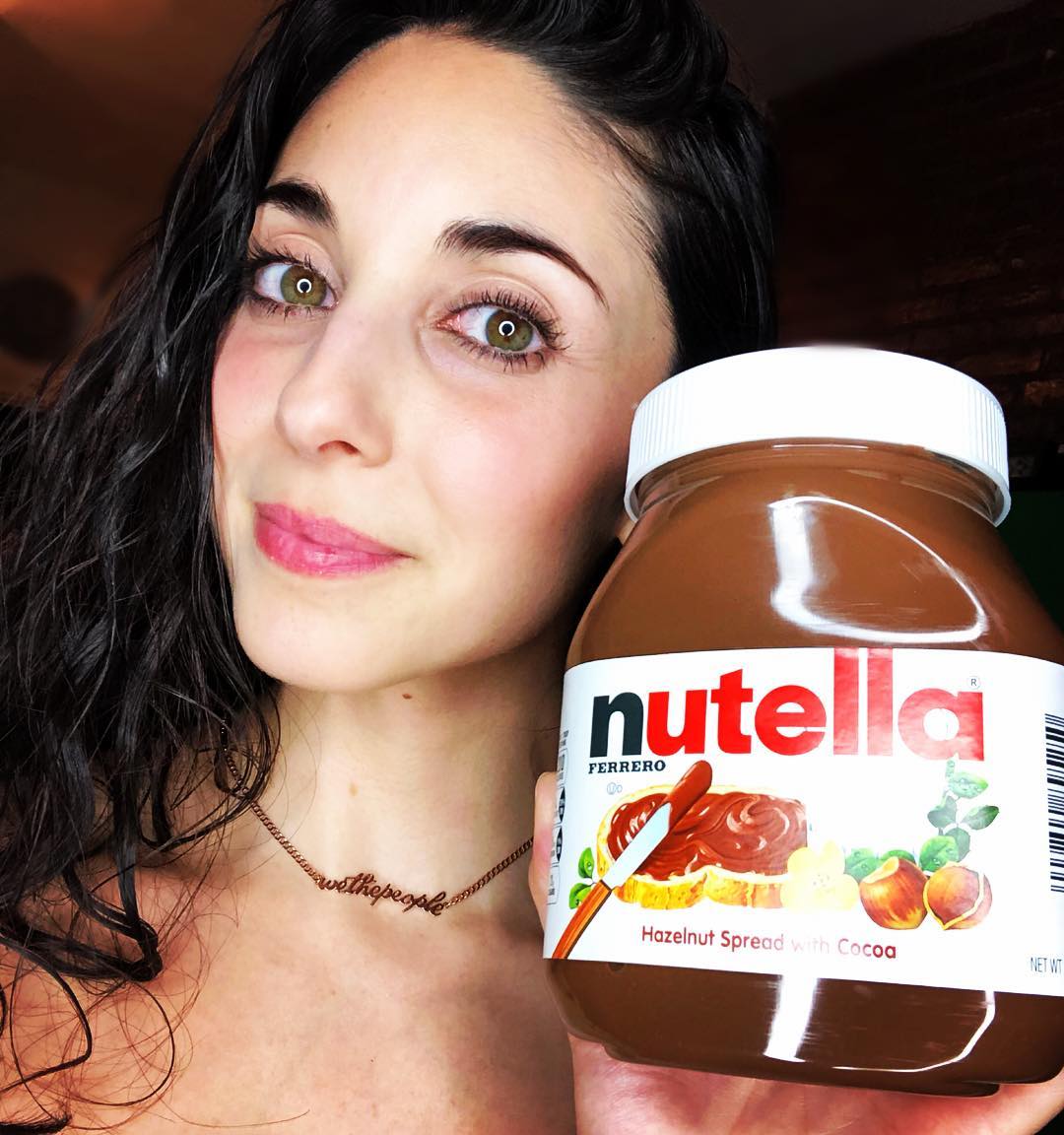 High Quality Paulina Cossio with Nutella Blank Meme Template