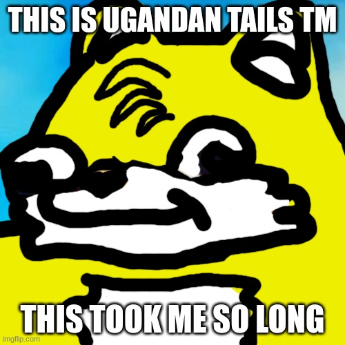 ugandan tails tm | THIS IS UGANDAN TAILS TM; THIS TOOK ME SO LONG | image tagged in ugandan tails | made w/ Imgflip meme maker
