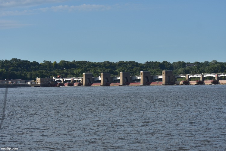 lock and dam #14 Mississippi river | image tagged in dam | made w/ Imgflip meme maker