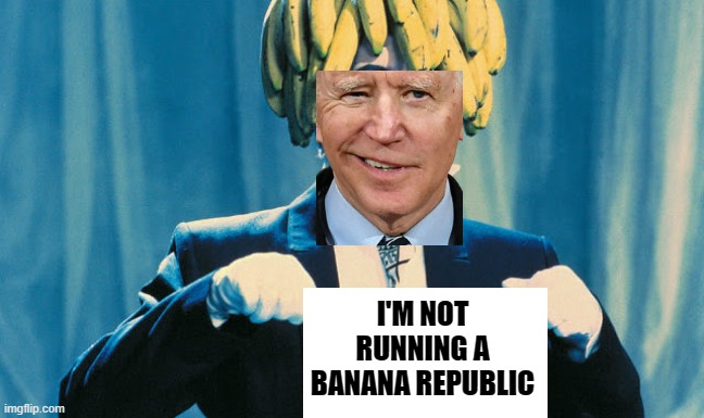 Head of the Binana Republik | I'M NOT RUNNING A BANANA REPUBLIC | image tagged in freddy mercury | made w/ Imgflip meme maker