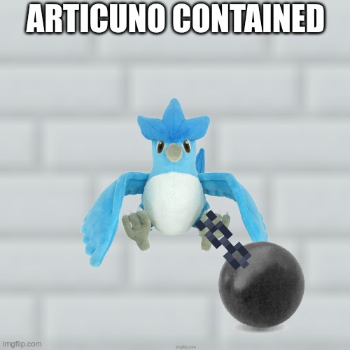 legendary pokemon containment 1: articuno | ARTICUNO CONTAINED | image tagged in pokemon,containment | made w/ Imgflip meme maker