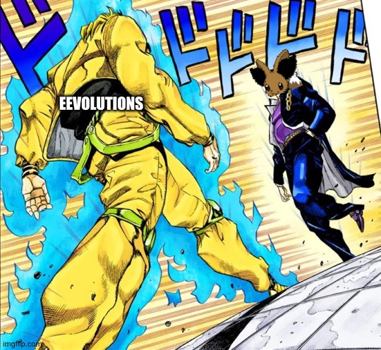 Jojo's Walk | EEVOLUTIONS | image tagged in jojo's walk | made w/ Imgflip meme maker