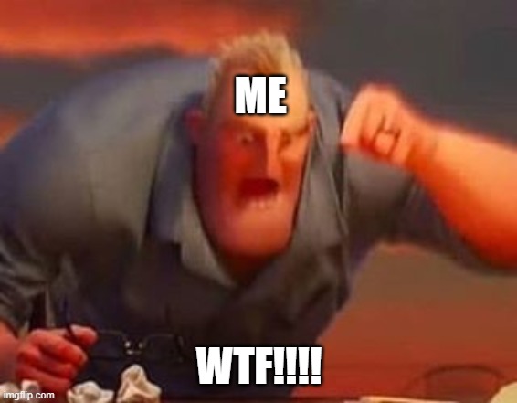 Mr incredible mad | ME WTF!!!! | image tagged in mr incredible mad | made w/ Imgflip meme maker