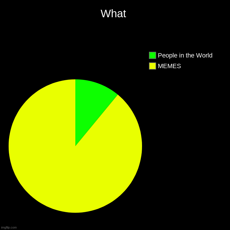 True | What | MEMES, People in the World | image tagged in charts,pie charts | made w/ Imgflip chart maker