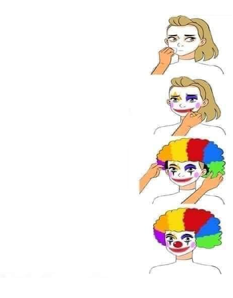 High Quality Clown girl Blank Meme Template