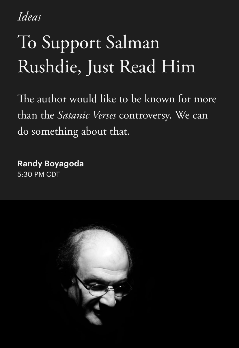 High Quality Salmon Rushdie stabbed Blank Meme Template