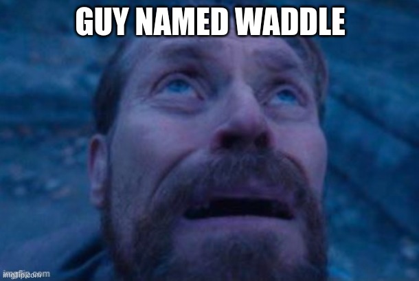 Scared Guy (I don't know his name) | GUY NAMED WADDLE | image tagged in scared guy i don't know his name | made w/ Imgflip meme maker