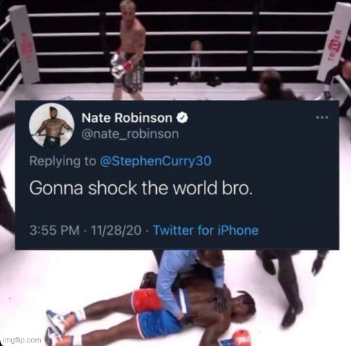"gonna shock the world" | image tagged in funny,boxing | made w/ Imgflip meme maker