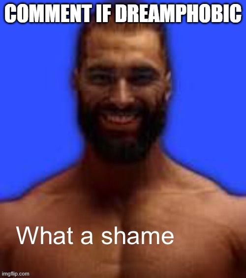 What a shame | COMMENT IF DREAMPHOBIC | image tagged in what a shame | made w/ Imgflip meme maker