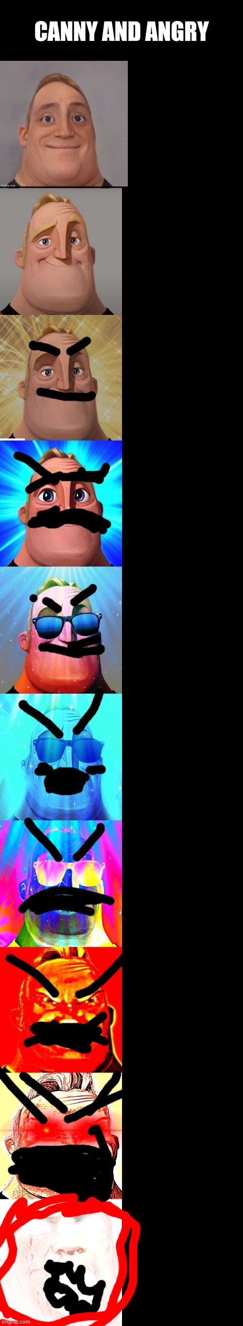 Mr incredible becoming angry and canny(sorry I haven't done one of these in a long time) | CANNY AND ANGRY | image tagged in mr incredible becoming canny | made w/ Imgflip meme maker