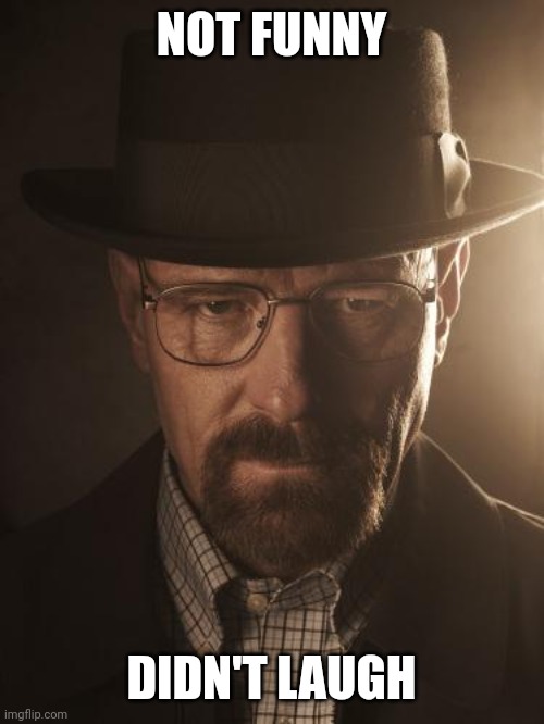 Walter White | NOT FUNNY; DIDN'T LAUGH | made w/ Imgflip meme maker