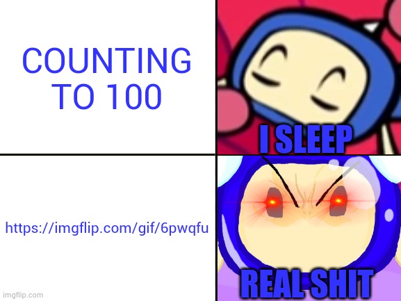 Sleeping Blue Bomber | COUNTING TO 100; https://imgflip.com/gif/6pwqfu | image tagged in sleeping blue bomber | made w/ Imgflip meme maker