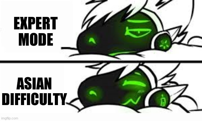 steven he reference | EXPERT MODE; ASIAN DIFFICULTY | image tagged in drake format but a protogen | made w/ Imgflip meme maker
