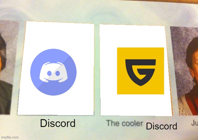 guilded has the nitro stuff built in | Discord; Discord | image tagged in daniel the cooler daniel blank,guilded,discord | made w/ Imgflip meme maker