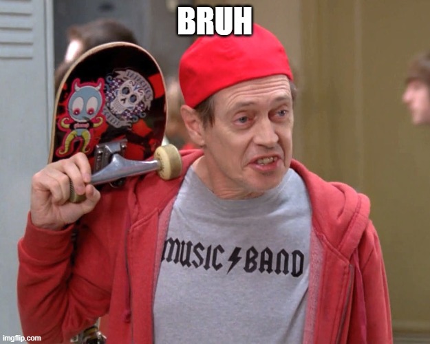 Steve Buscemi Fellow Kids | BRUH | image tagged in steve buscemi fellow kids | made w/ Imgflip meme maker