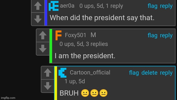 Proof Foxy501 is US_President_Joe_Biden (Image by Cartoon_official) | made w/ Imgflip meme maker