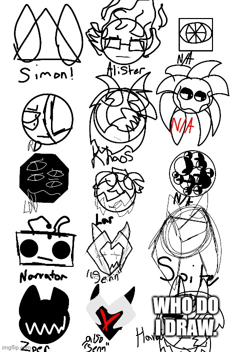 WHO DO I DRAW. | made w/ Imgflip meme maker