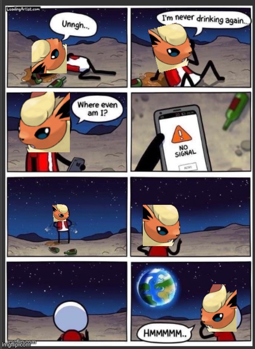 Flareon on da moon | image tagged in flareon,on,the,moon | made w/ Imgflip meme maker