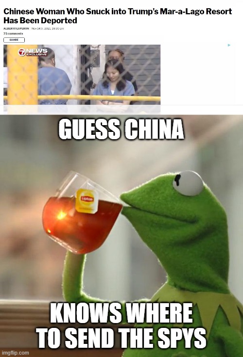 How much damage to national security has been done so far already? |  GUESS CHINA; KNOWS WHERE TO SEND THE SPYS | image tagged in memes,but that's none of my business,treason,lock him up,traitor,maga | made w/ Imgflip meme maker