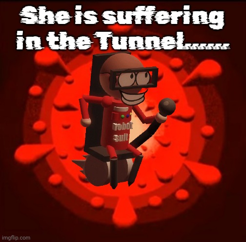 Wireframe Background because yes | She is suffering in the Tunnel...... | image tagged in wireframe background because yes | made w/ Imgflip meme maker