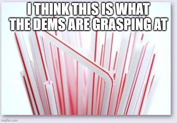 Straws | I THINK THIS IS WHAT THE DEMS ARE GRASPING AT | image tagged in straws | made w/ Imgflip meme maker