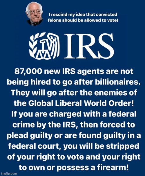 The real reason behind doubling the IRS workers... - Imgflip