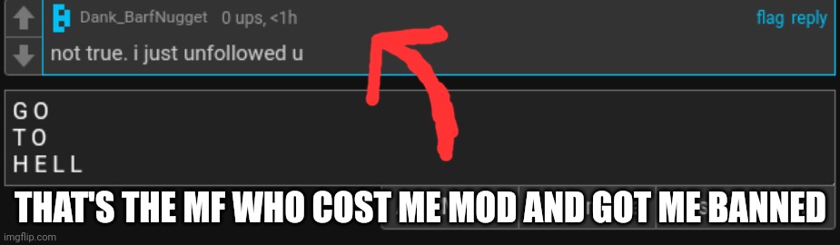 THAT'S THE MF WHO COST ME MOD AND GOT ME BANNED | made w/ Imgflip meme maker