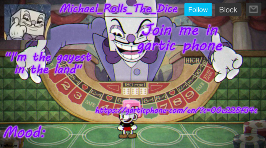 Or don't Idc | Join me in gartic phone; https://garticphone.com/en/?c=00e228f34c | image tagged in michael's king dice template | made w/ Imgflip meme maker