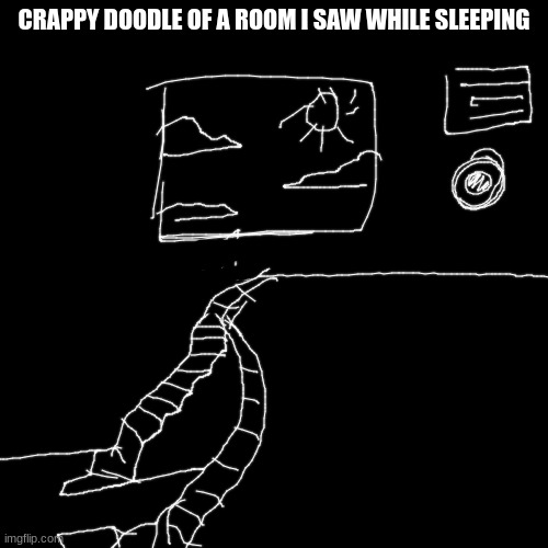 Blank Transparent Square | CRAPPY DOODLE OF A ROOM I SAW WHILE SLEEPING | image tagged in memes,blank transparent square | made w/ Imgflip meme maker