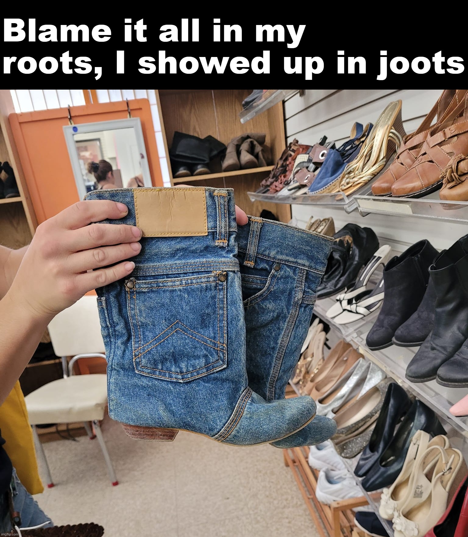 Thanks for the Catch-and-Release Service | Blame it all in my roots, I showed up in joots | image tagged in meme,memes,humor | made w/ Imgflip meme maker