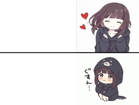 Menhera-Chan happy then sad Blank Meme Template