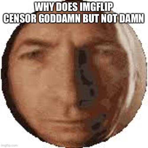 Ball goodman | WHY DOES IMGFLIP CENSOR GODDAMN BUT NOT DAMN | image tagged in ball goodman | made w/ Imgflip meme maker