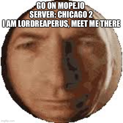 Ball goodman | GO ON MOPE.IO 
SERVER: CHICAGO 2
I AM LORDREAPERUS, MEET ME THERE | image tagged in ball goodman | made w/ Imgflip meme maker