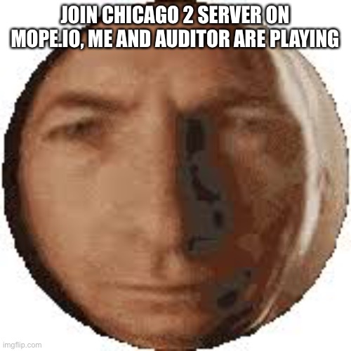 Use your imgflip username | JOIN CHICAGO 2 SERVER ON MOPE.IO, ME AND AUDITOR ARE PLAYING | image tagged in ball goodman | made w/ Imgflip meme maker