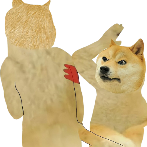 Angry Doge Slapping Blank Meme Template