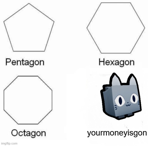 roblox meme | yourmoneyisgon | image tagged in memes,pentagon hexagon octagon,roblox,money | made w/ Imgflip meme maker