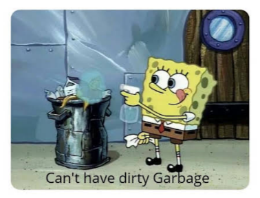 High Quality Can't have dirty garbage Blank Meme Template