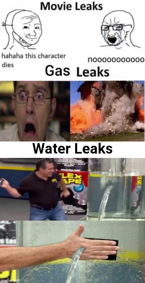 (゜Д゜) | Water Leaks | image tagged in angry video game nerd,movie leaks,water leaks,gas leaks | made w/ Imgflip meme maker