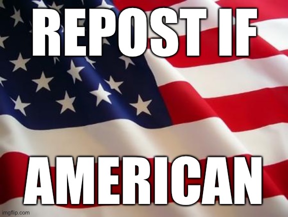 American flag | REPOST IF; AMERICAN | image tagged in american flag | made w/ Imgflip meme maker