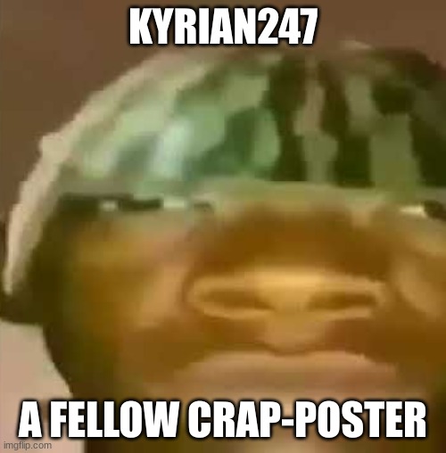 Crappost 51: Kyrian247 | KYRIAN247; A FELLOW CRAP-POSTER | image tagged in shitpost | made w/ Imgflip meme maker