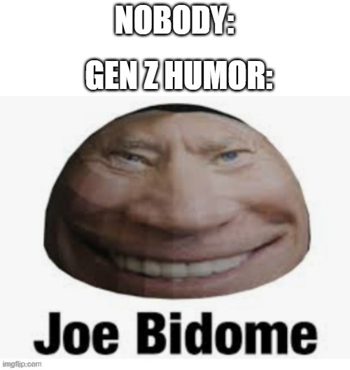 Joe bidome | NOBODY: GEN Z HUMOR: | image tagged in joe bidome | made w/ Imgflip meme maker