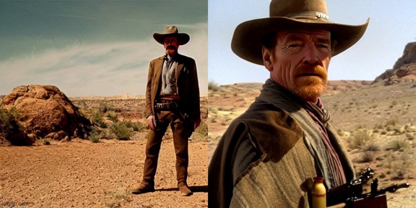 Bryan Cranston as the guy with no name in the good the bad and the ugly | image tagged in dall e 2 | made w/ Imgflip meme maker