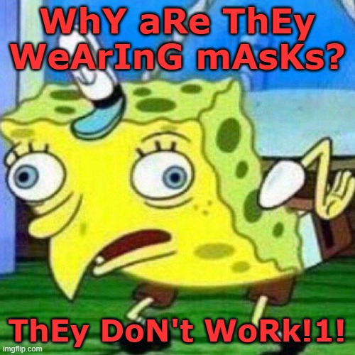 triggerpaul | WhY aRe ThEy WeArInG mAsKs? ThEy DoN't WoRk!1! | image tagged in triggerpaul | made w/ Imgflip meme maker