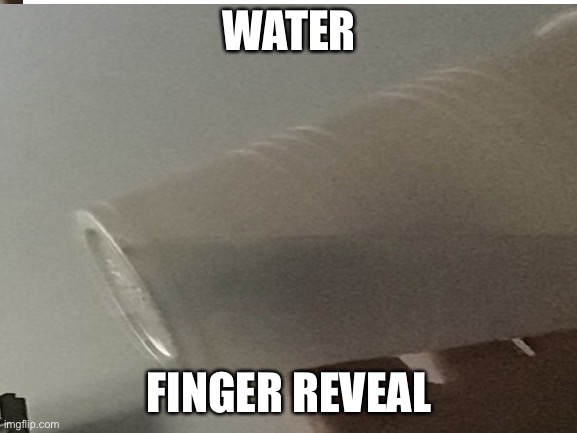 You guys asked for it | WATER; FINGER REVEAL | image tagged in fingers,water,pee | made w/ Imgflip meme maker