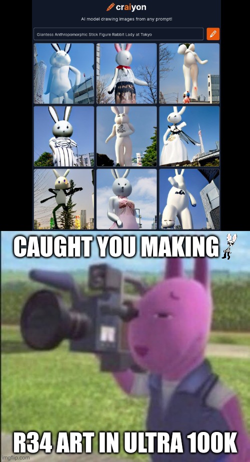 bunni r34 :skull: | CAUGHT YOU MAKING; R34 ART IN ULTRA 100K | image tagged in memes,funny,caught in 4k,bunni,caught,stop reading the tags | made w/ Imgflip meme maker