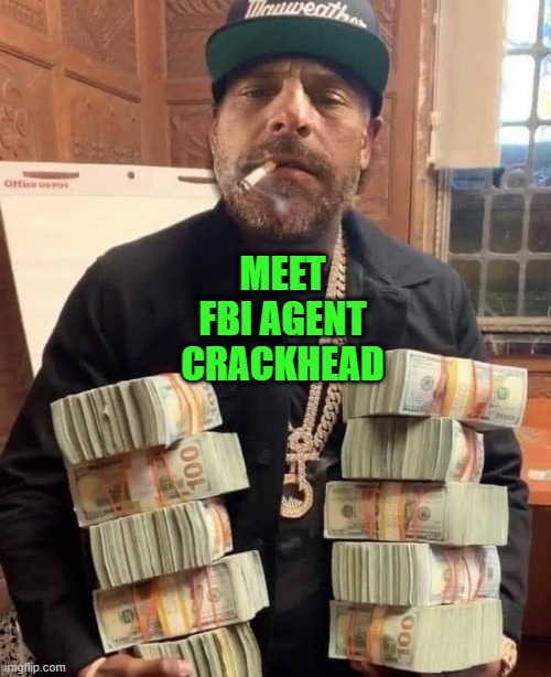 Meet FBI Agent Crackhead | MEET FBI AGENT CRACKHEAD | image tagged in hunter biden bag man | made w/ Imgflip meme maker